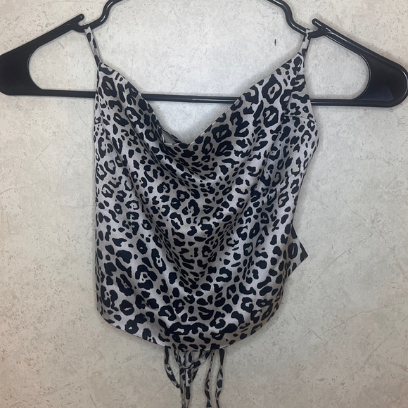 Leopard Tie-Back Cropped Cami NWT - Picture 5 of 10